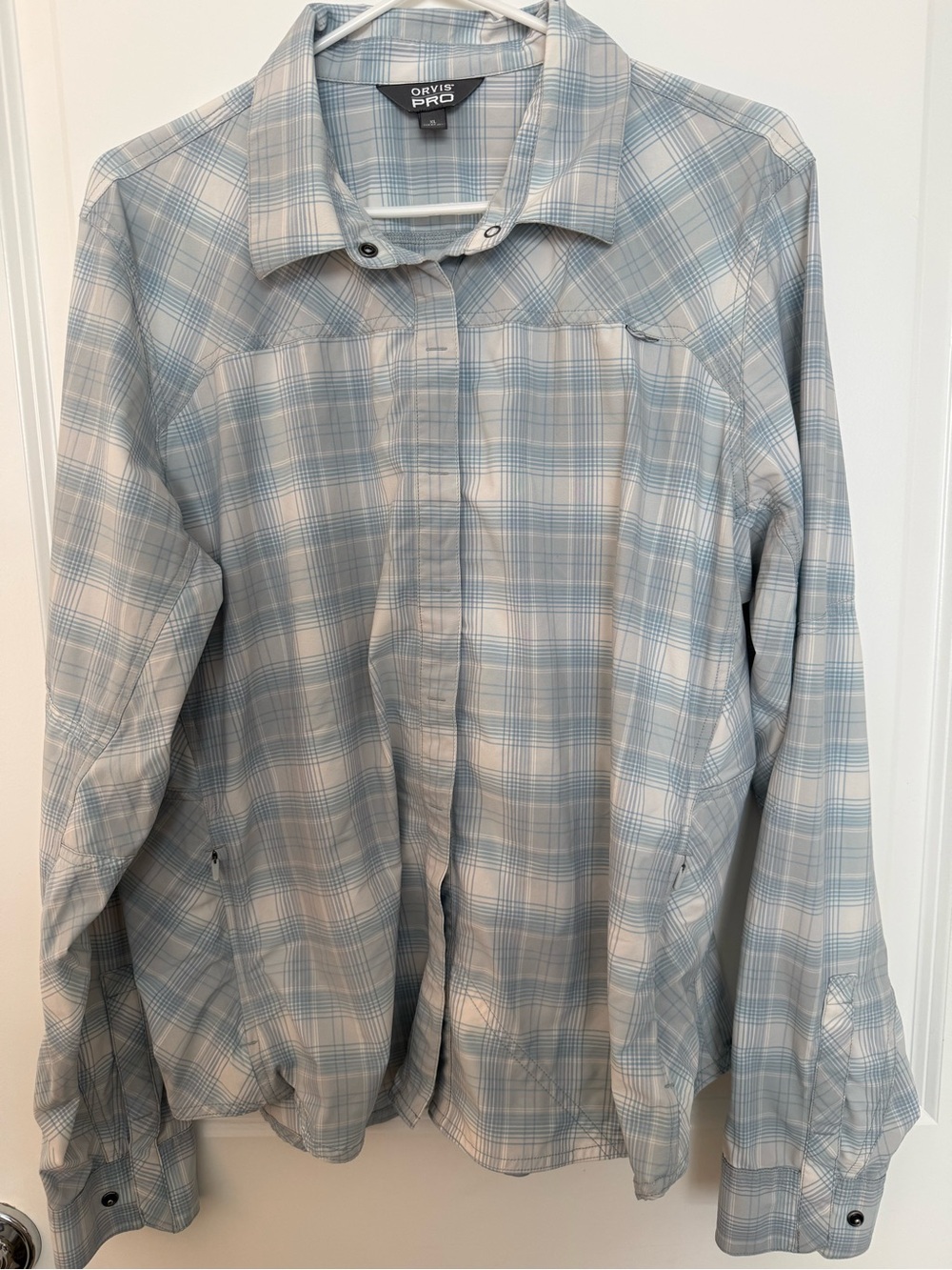 Orvis PRO Womens XL Quick Dry Snap Front Outdoor Shirt Zip Pocket Fishing Hiking